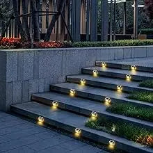LED Solar Lights for Steps Deck Solar Stair Light Outdoor Waterproof Stainless Steel