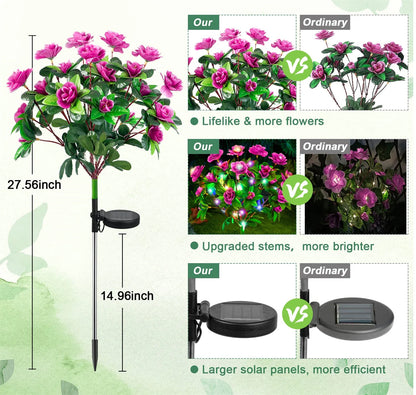 LED Solar Light Waterproof Azalea Flowers
