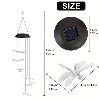 1PC Led Color Changing Butterfly Dragonfly Hummingbird Solar Wind Chimes