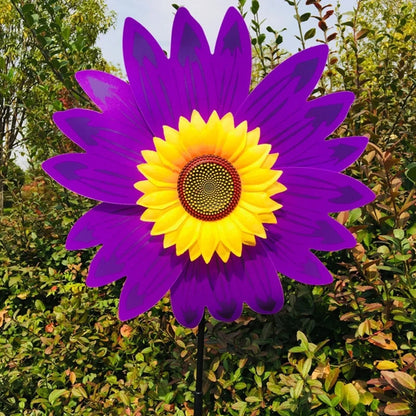 4PCS Outdoor Colorful Sunflower Wind Spinner Stake