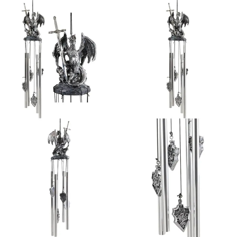 medieval dragon figurine wind chime