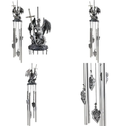 medieval dragon figurine wind chime