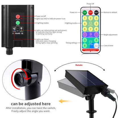 100M-10M Outdoor Waterproof Solar String Fairy Light