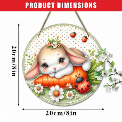 Farmhouse Easter metal sign with Bunny Logo, Lilies & Spring Decor