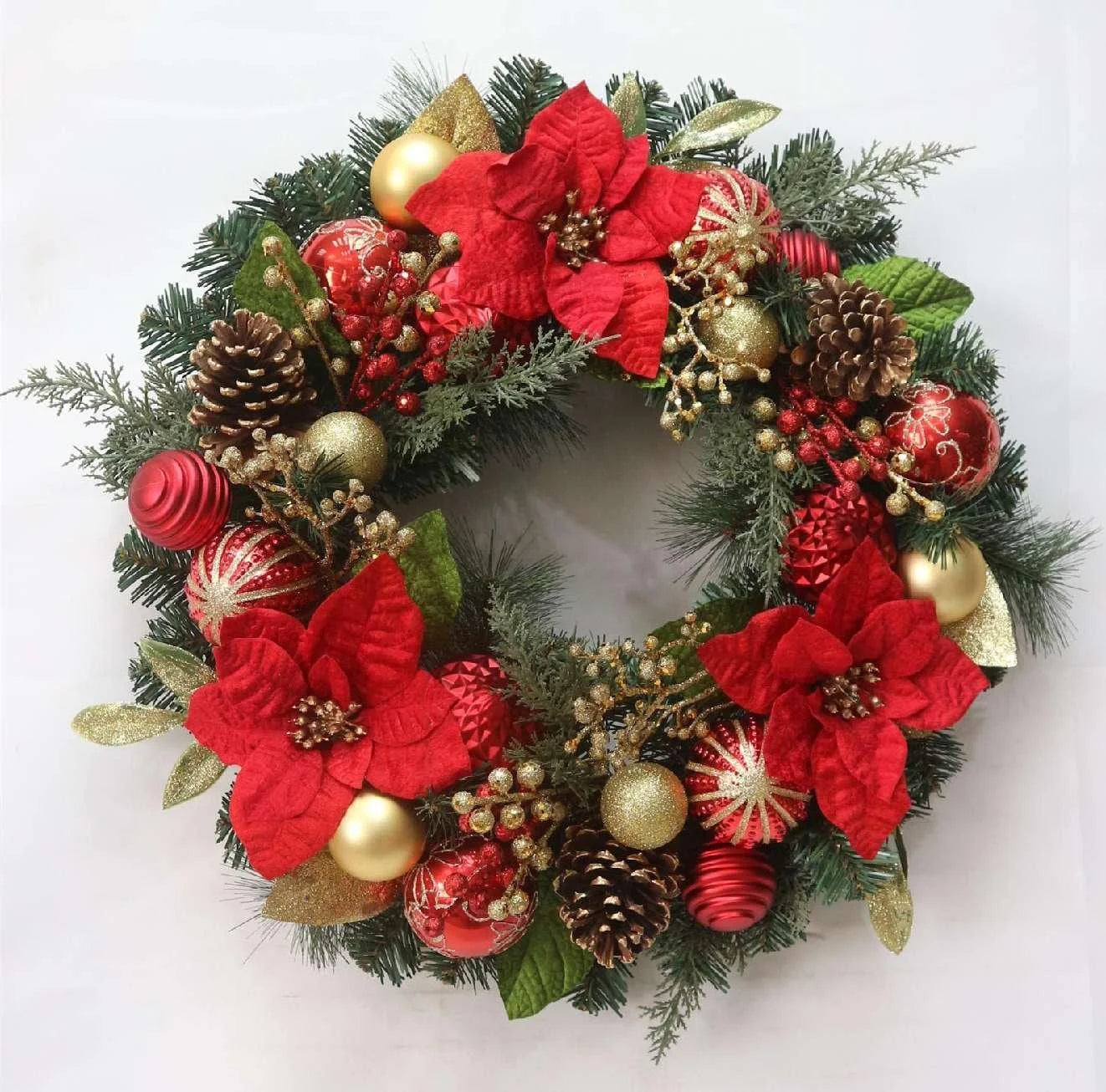 24 Inch Christmas Wreath with Lights