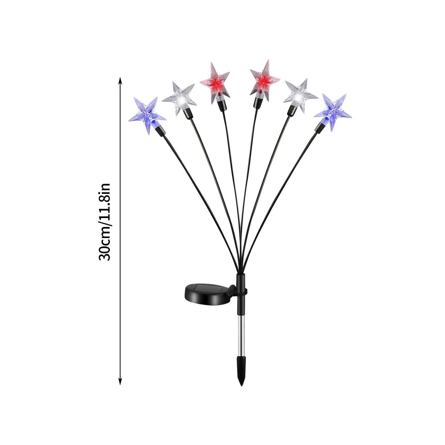 4th Of July Solar Patriotic Star Lights