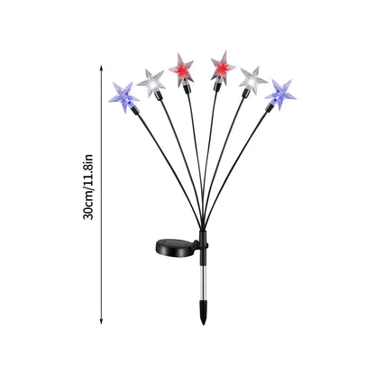 4th Of July Solar Patriotic Star Lights