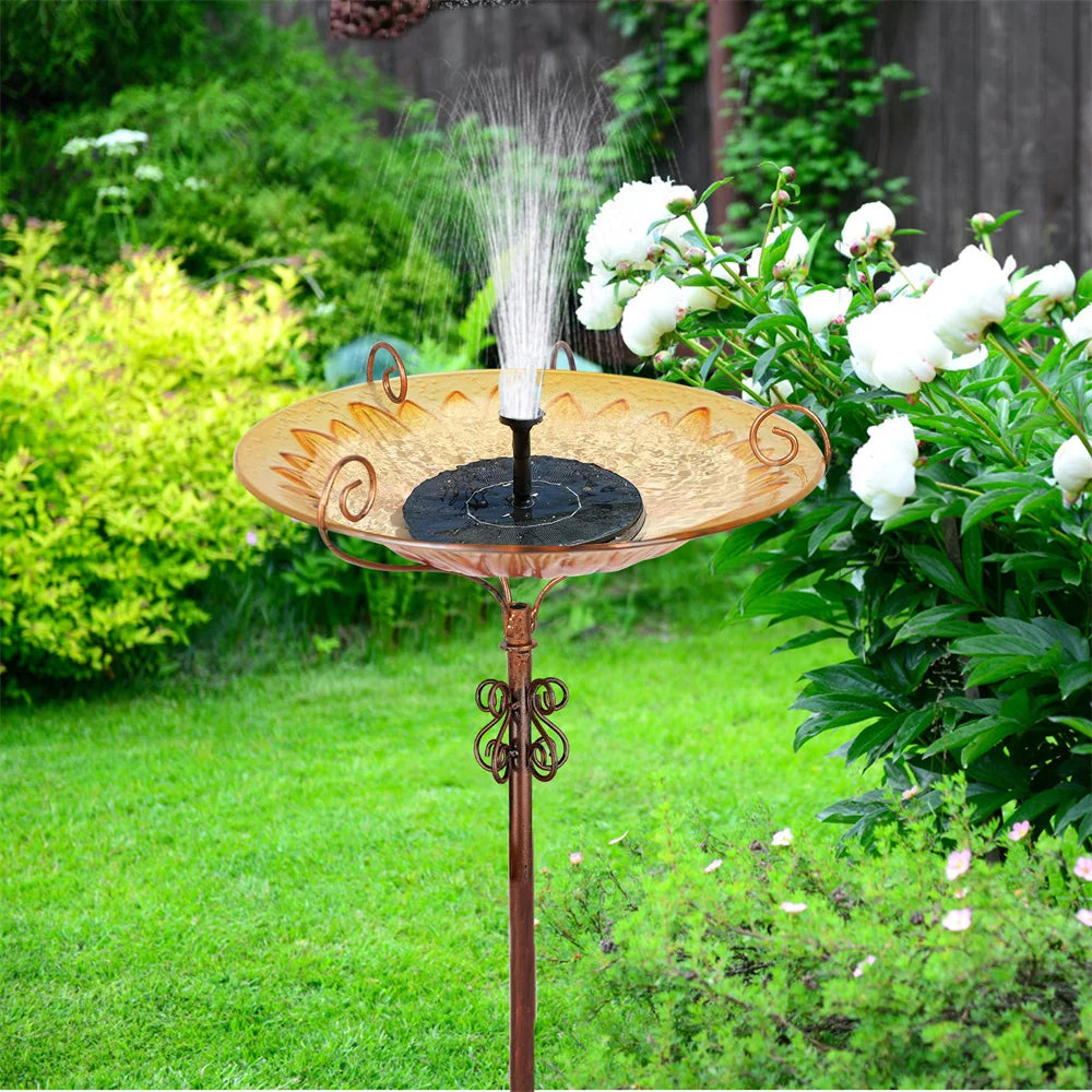 Outdoor Birdbath Birdfeeder with Metal Stake