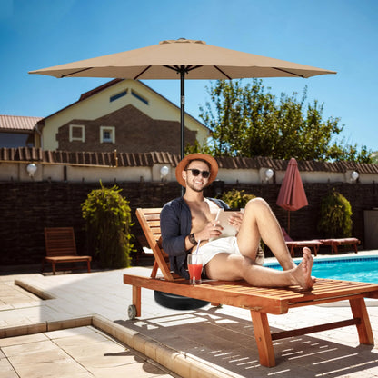 9' Outdoor Patio Umbrella, Push Button Tilt and Crank for Garden