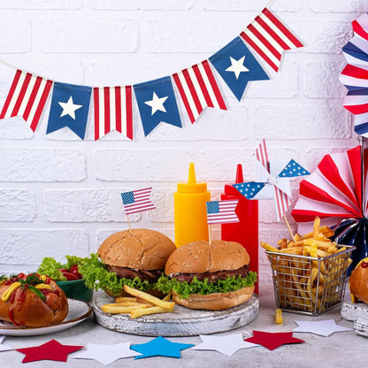 Patriotic Stars & Stripes Bunting Banner