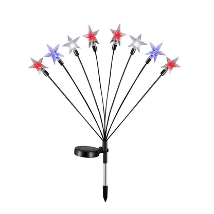 4th Of July Solar Patriotic Star Lights