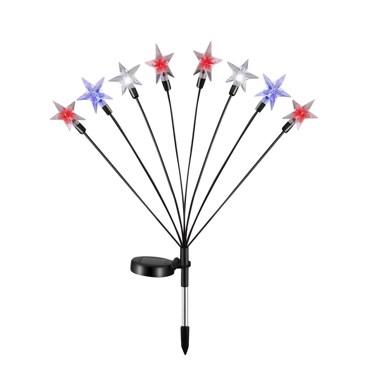 4th Of July Solar Patriotic Star Lights