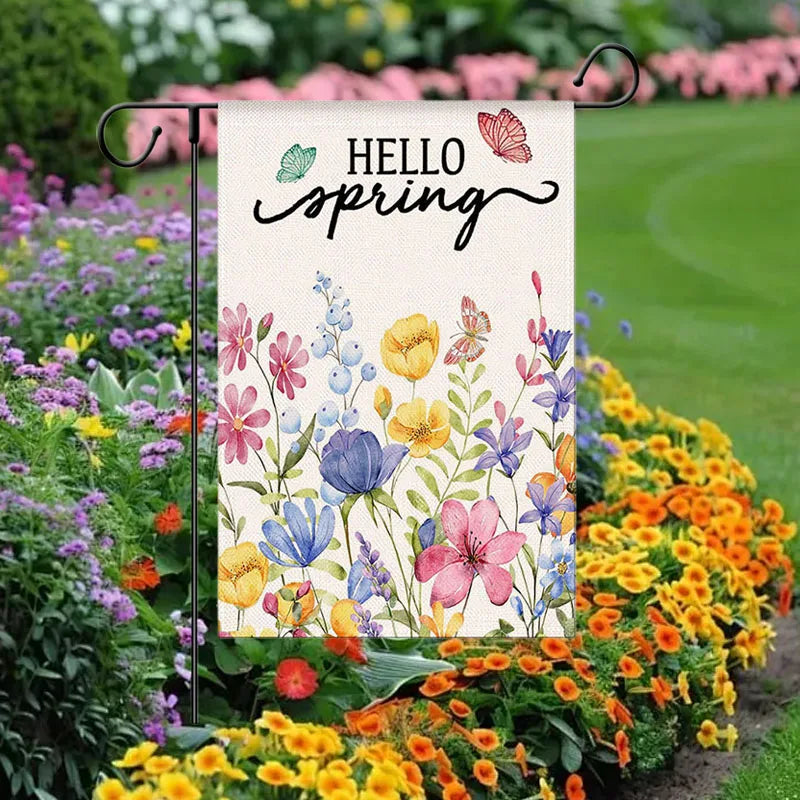 Spring Floral Welcome Garden Flag