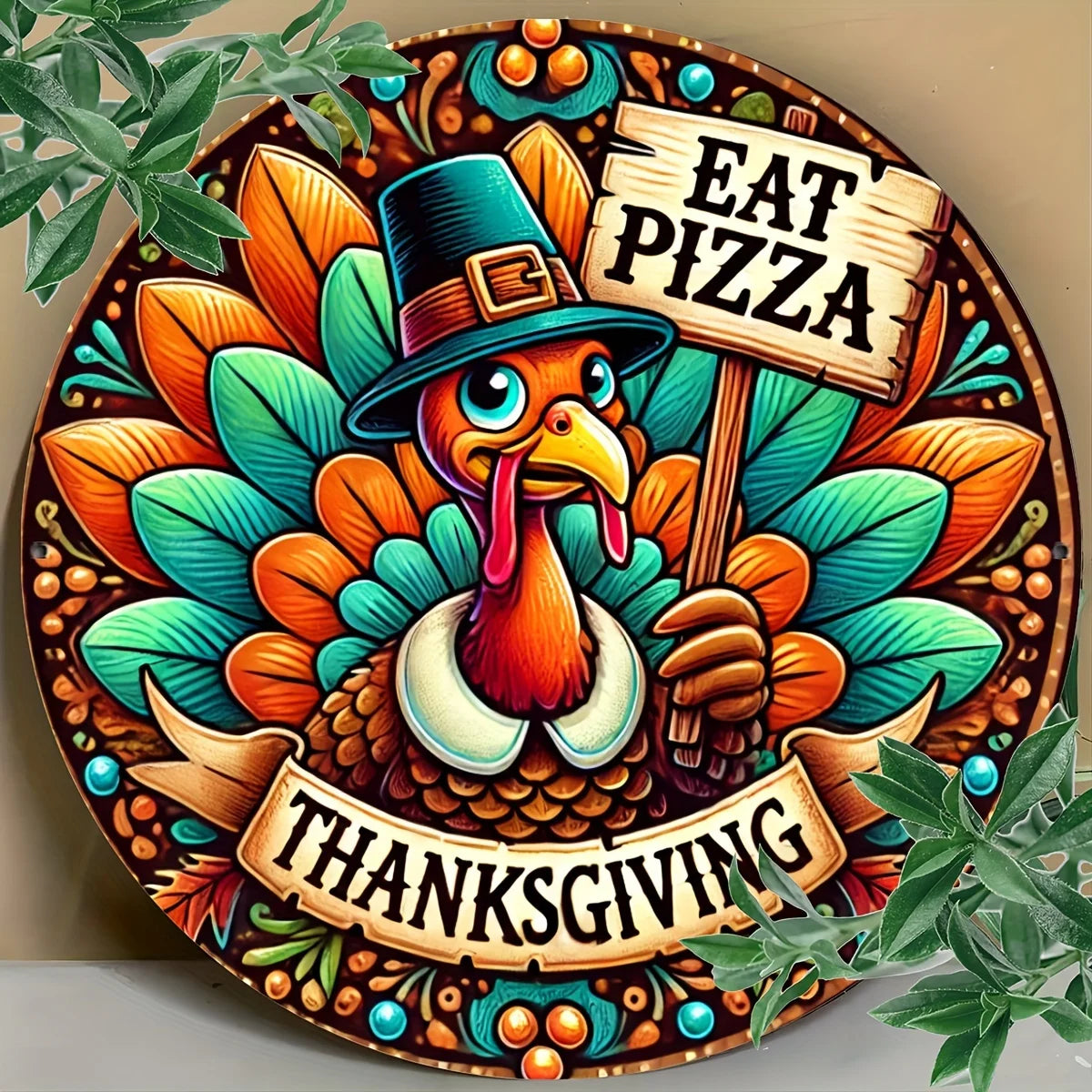 Humorous Thanksgiving Turkey Aluminum Metal Sign