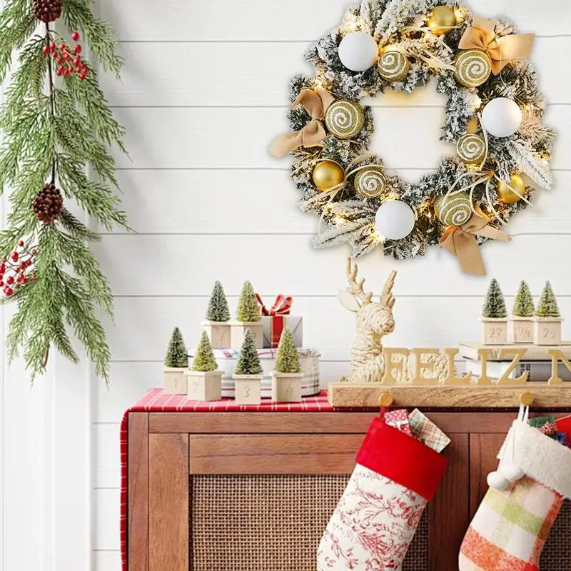 11.81in Light Up Christmas Wreath