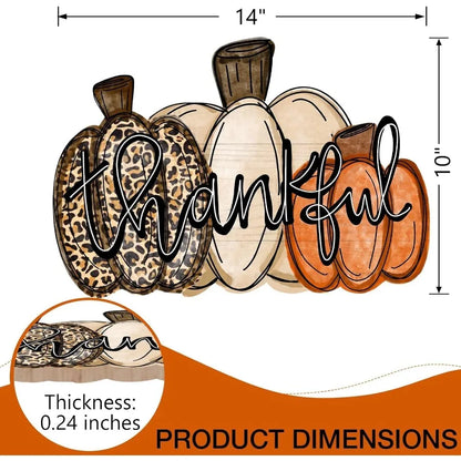 Thankful Sign Fall Pumpkin Front Door Decor