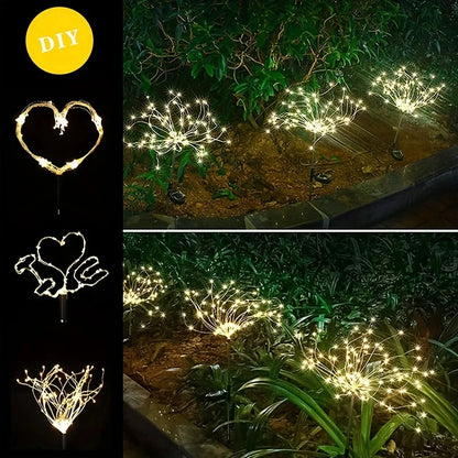 Solar Firework Lights Outdoor IP65 Waterproof Solar 8 Lighting Modes