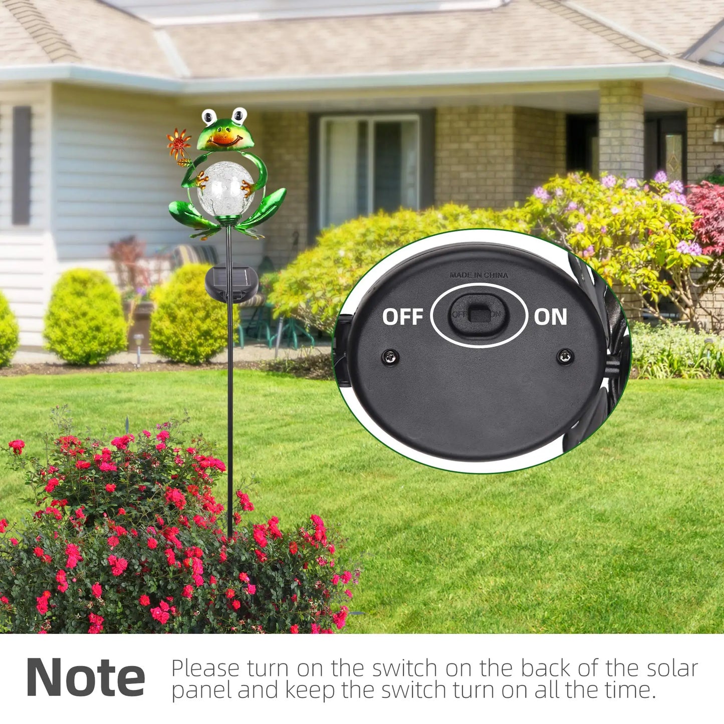 Metal Waterproof Frog Shape Stake Solar Light