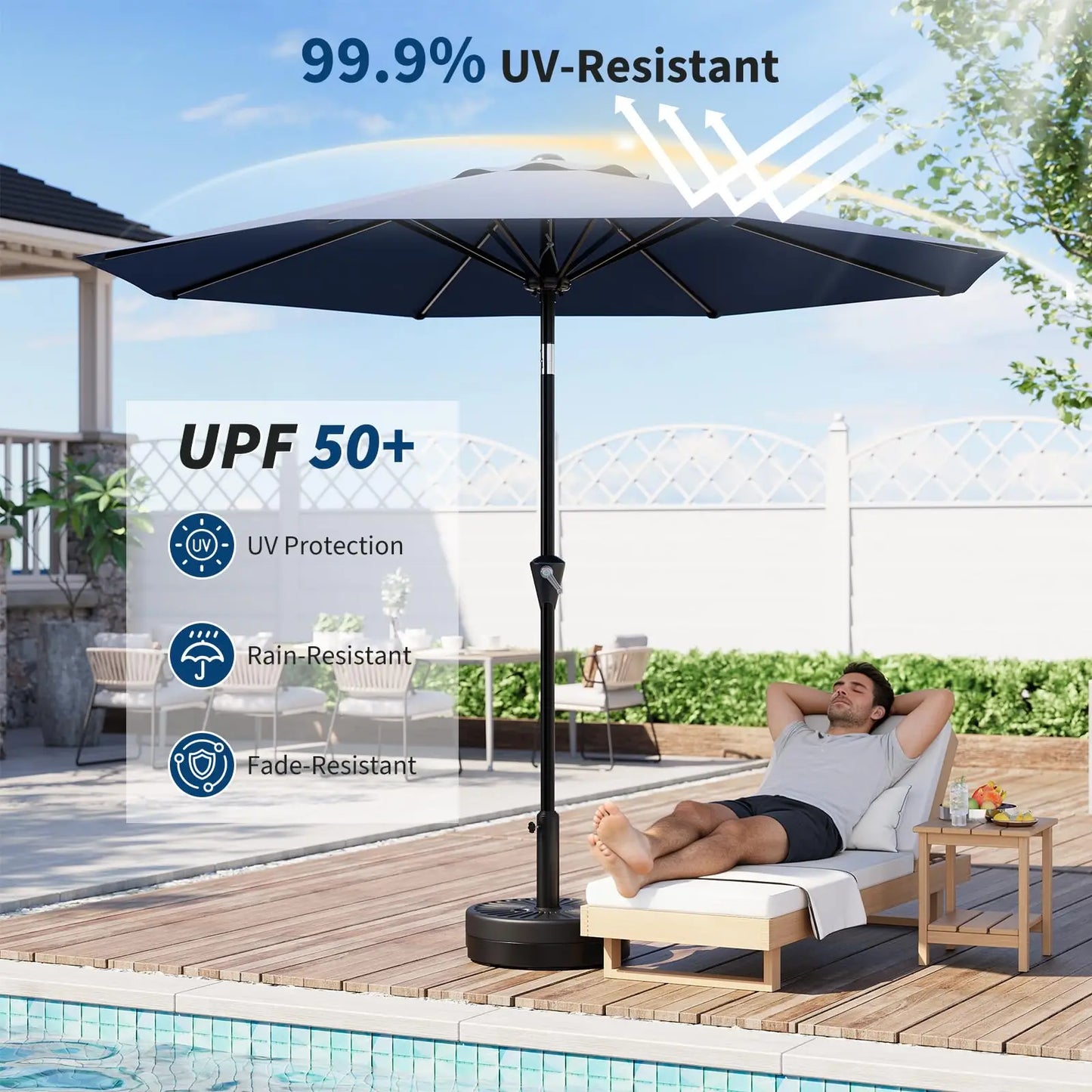 10FT Patio Umbrella With Crank Lift & Tilt