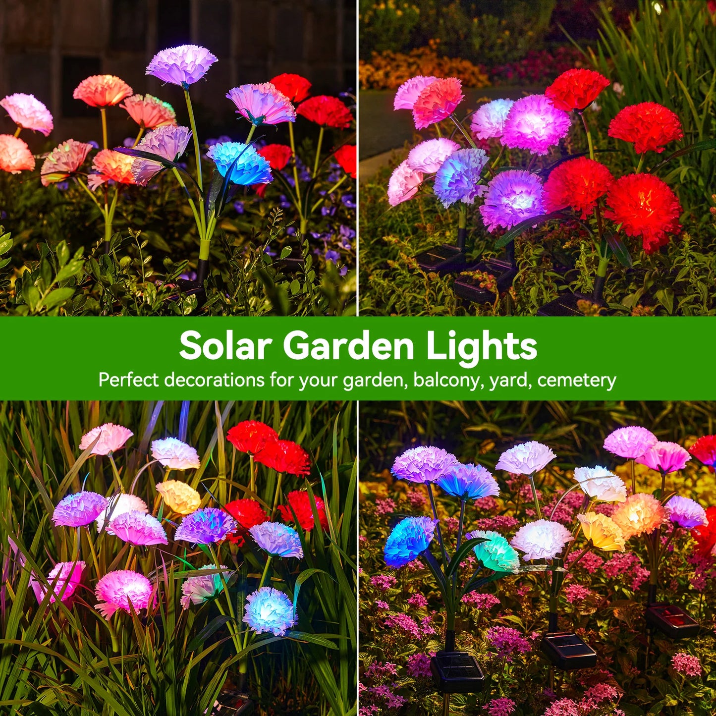 4Pack Solar Flowers Lights