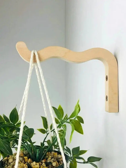 Natural Wood Wall Plant Hanger