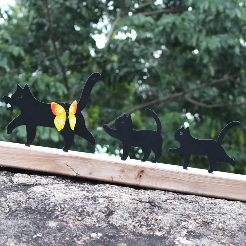 Cute Metal Cat Silhouette Yard Decor