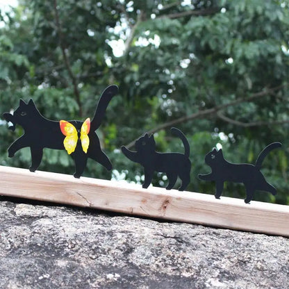 Cute Metal Cat Silhouette Yard Decor