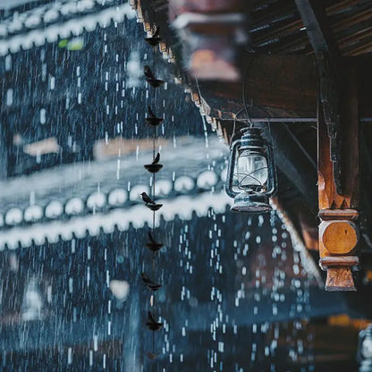 1m Mobile Birds On Cups Metal Rain Chain