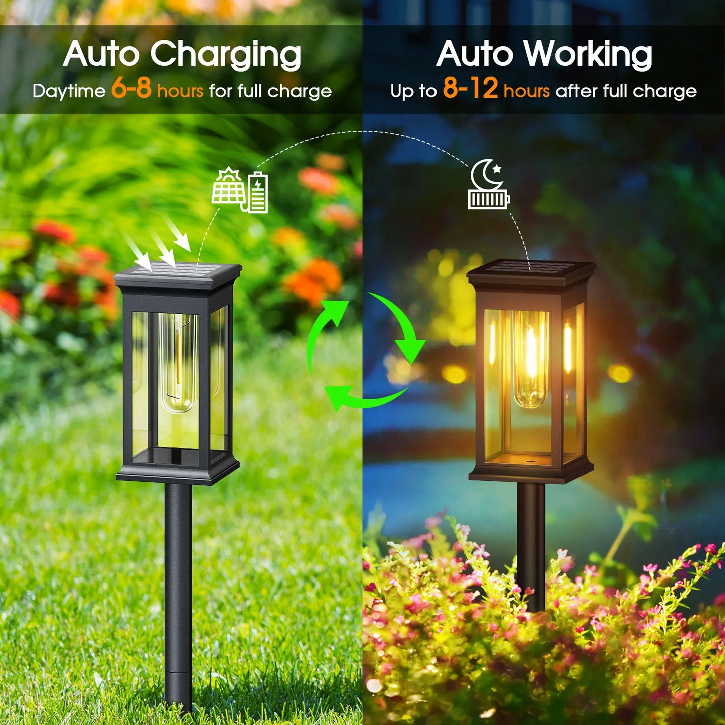 6/12 Pack Solar Lights for Yard/Garden Walkway