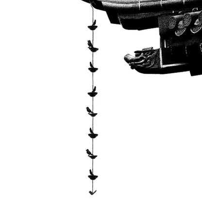 1m Mobile Birds On Cups Metal Rain Chain