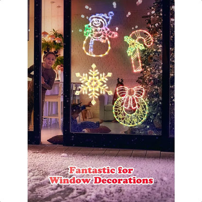 4 Pack Christmas Window Silhouette Lights