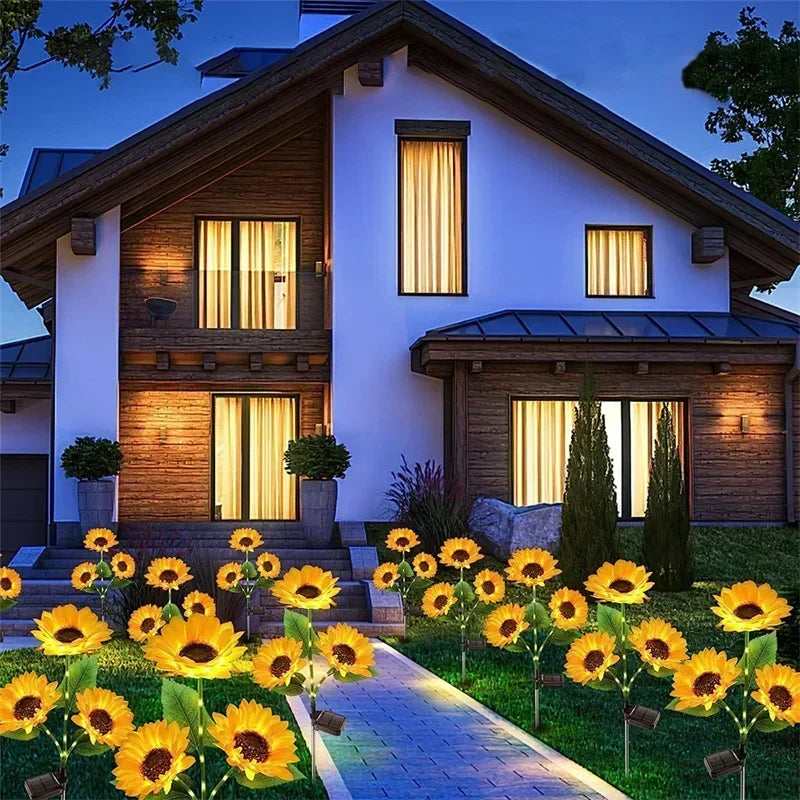 Solar Sunflower Lights Garden Stake