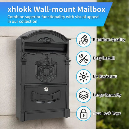 Rustproof Lockable Wall Mailbox
