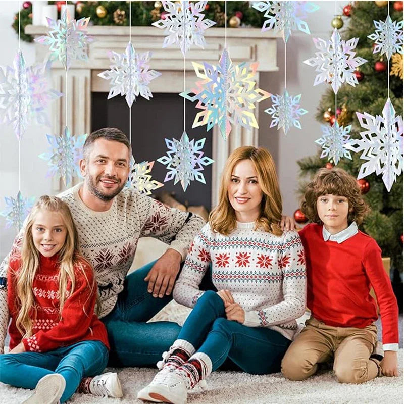 Snowflake Decor 3D Paper Snowflake Hanging Ornaments