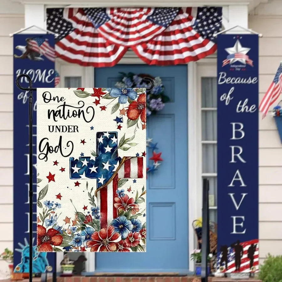 Patriotic, Inspirational Garden Flag