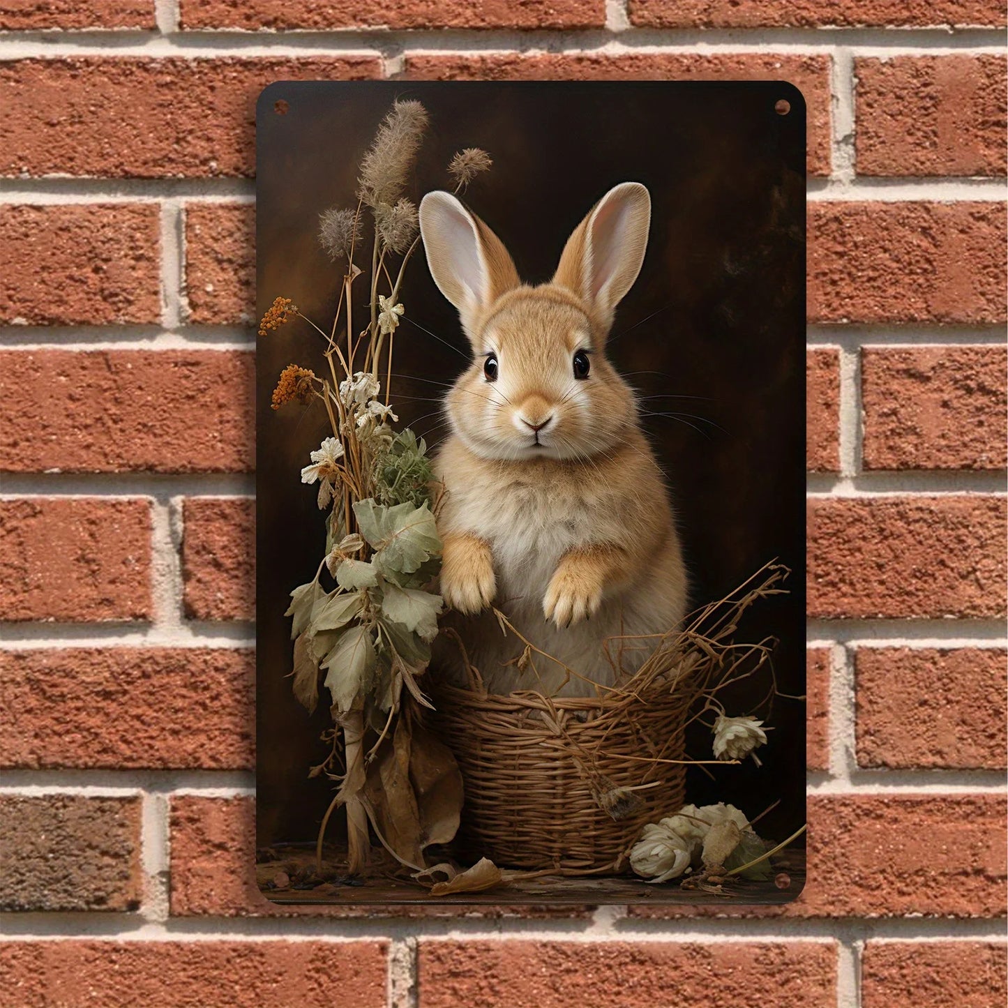 Vintage Bunny Metal Wall Art