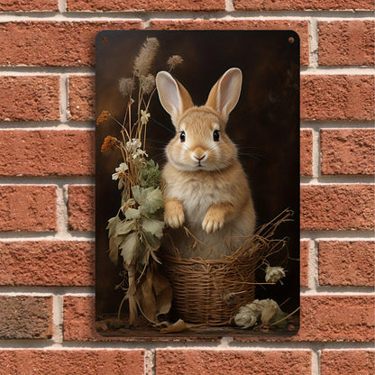 Vintage Bunny Metal Wall Art