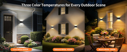 Solar Wall Lights 2 Pack with Remote, 3 Color Modes