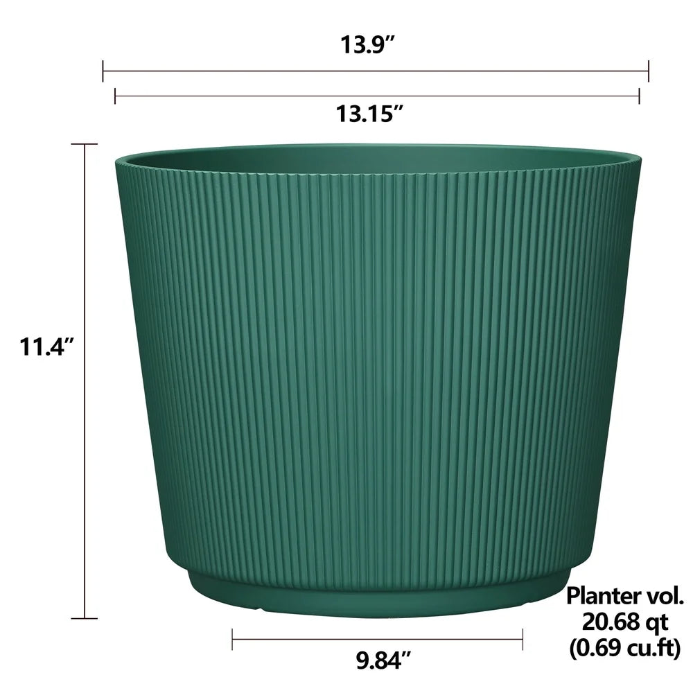 Durable UV Resistant Recycled Resin Planter with Drainage Holes