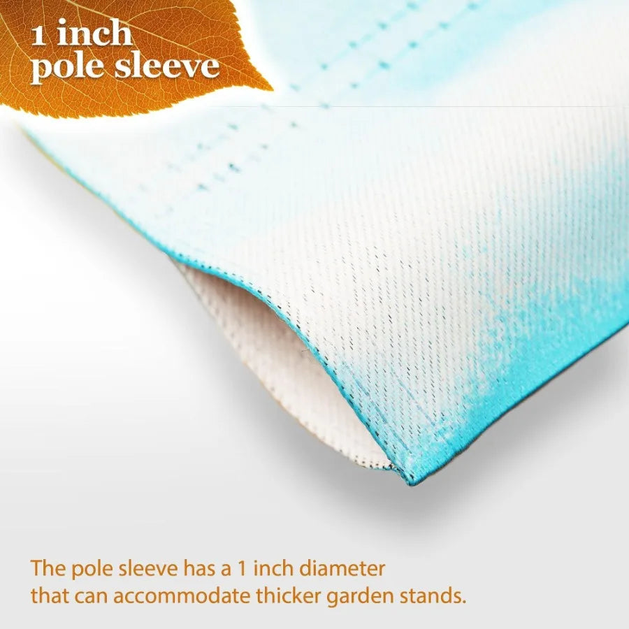 Combo Pack Garden Flag Stand Black 36 x 16 and Fall Garden Flag 12x18