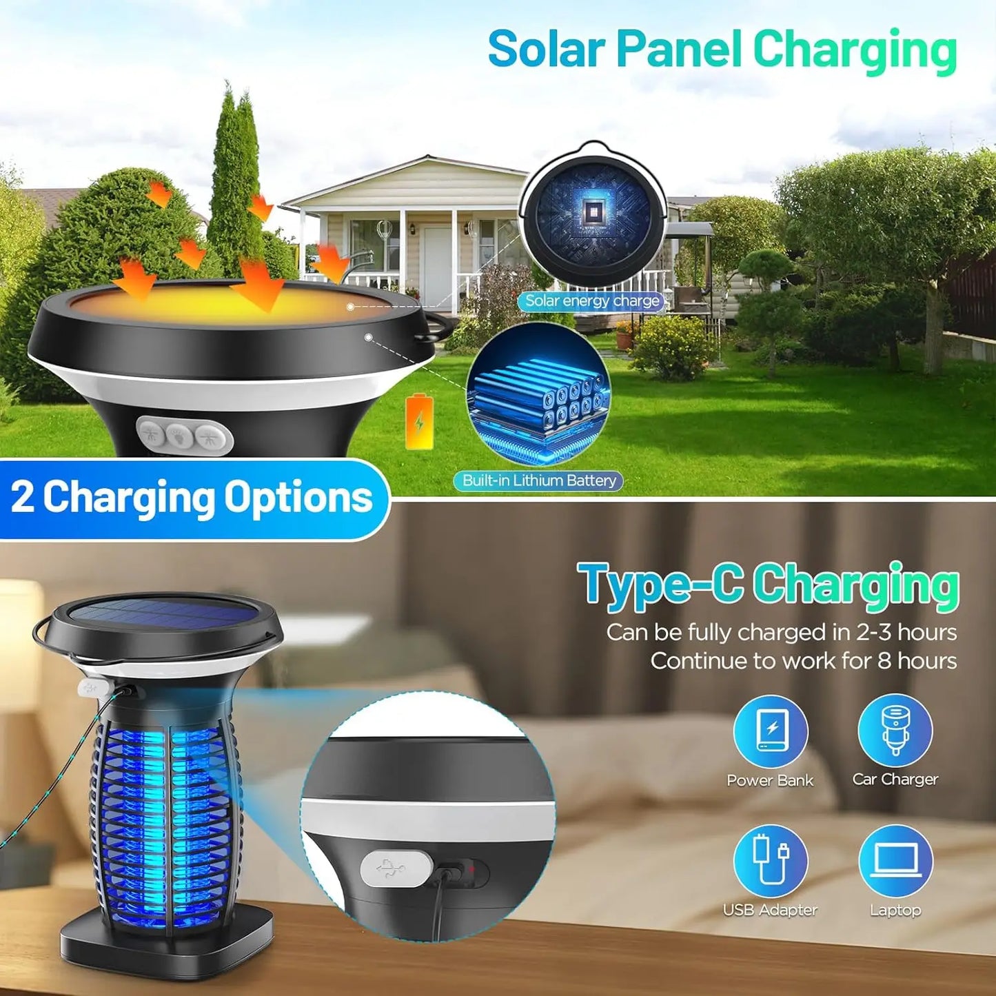 Outdoor Waterproof Solar Bug Zapper