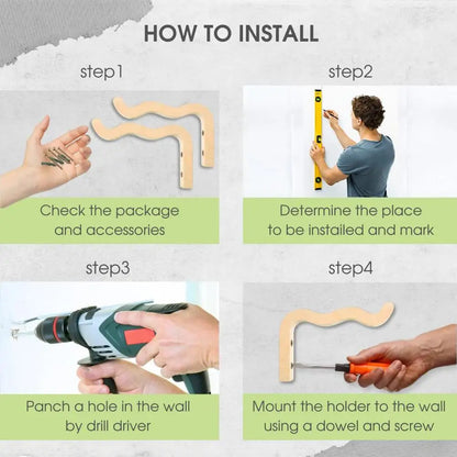 Natural Wood Wall Plant Hanger