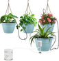 10 Inch Hanging Planters, 4 Pcs Self-Watering Flower Pots with Drainage