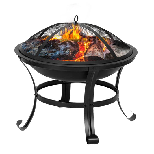 22" Curved Feet Iron Brazier Wood Burning Fire Pit