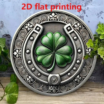 St. Patrick's Day Rustic Horseshoe & Shamrock Iron Wall Art