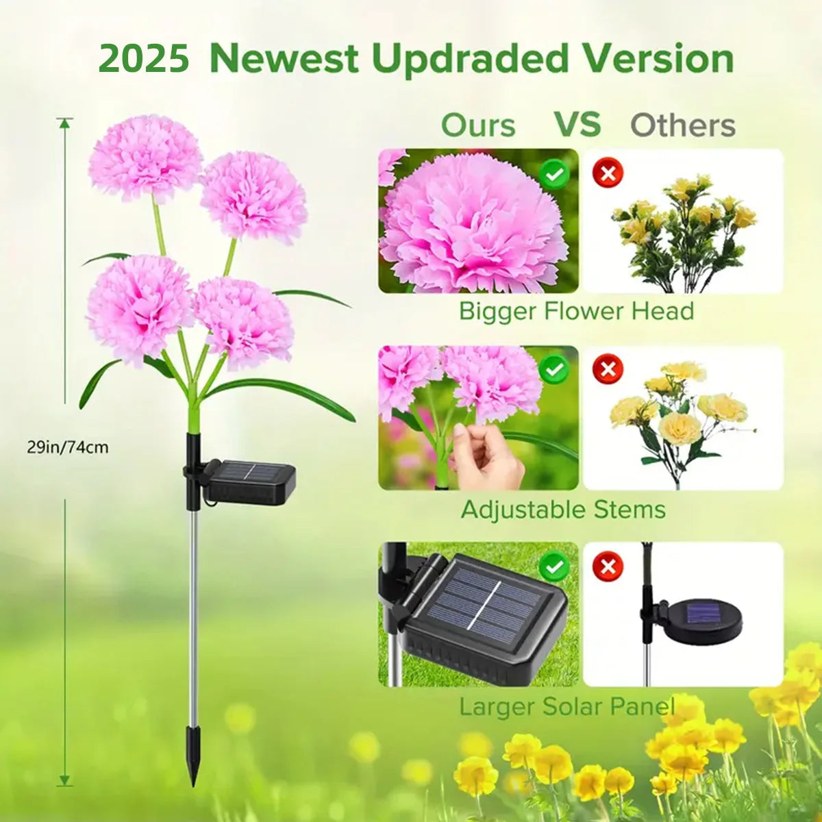 4Pack Solar Flowers Lights