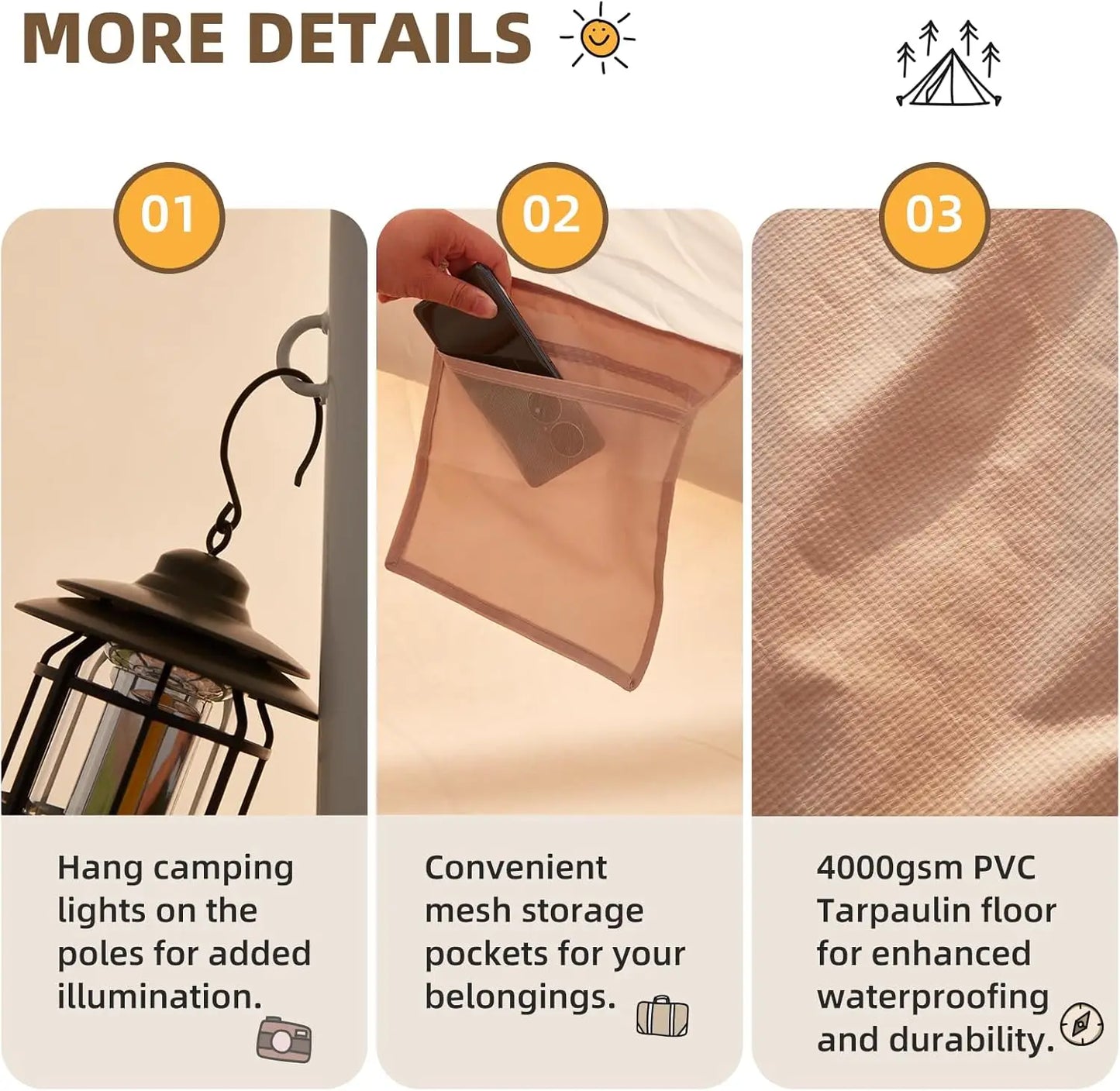 4 Season Waterproof Glamping Tents with Stove Jack