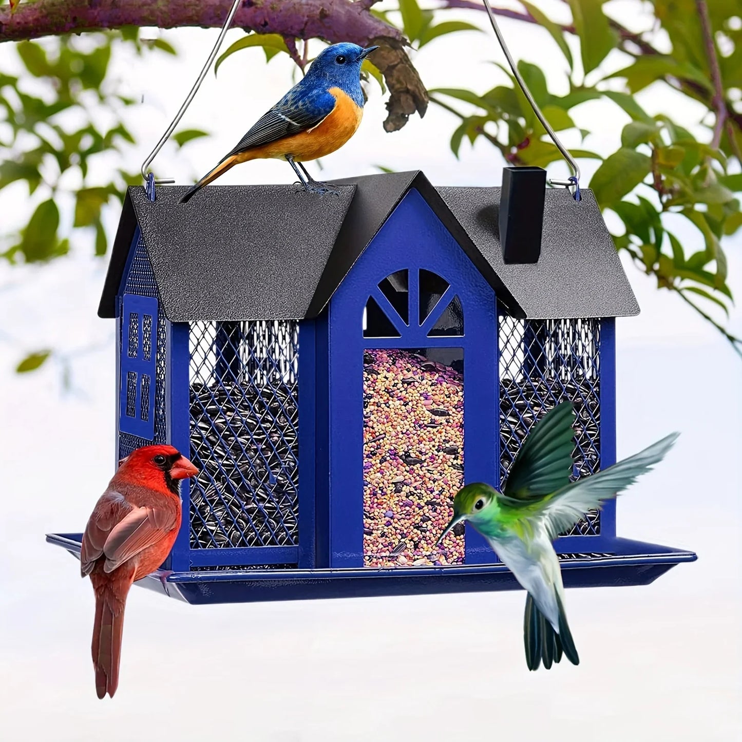 metal mesh wild bird feeder