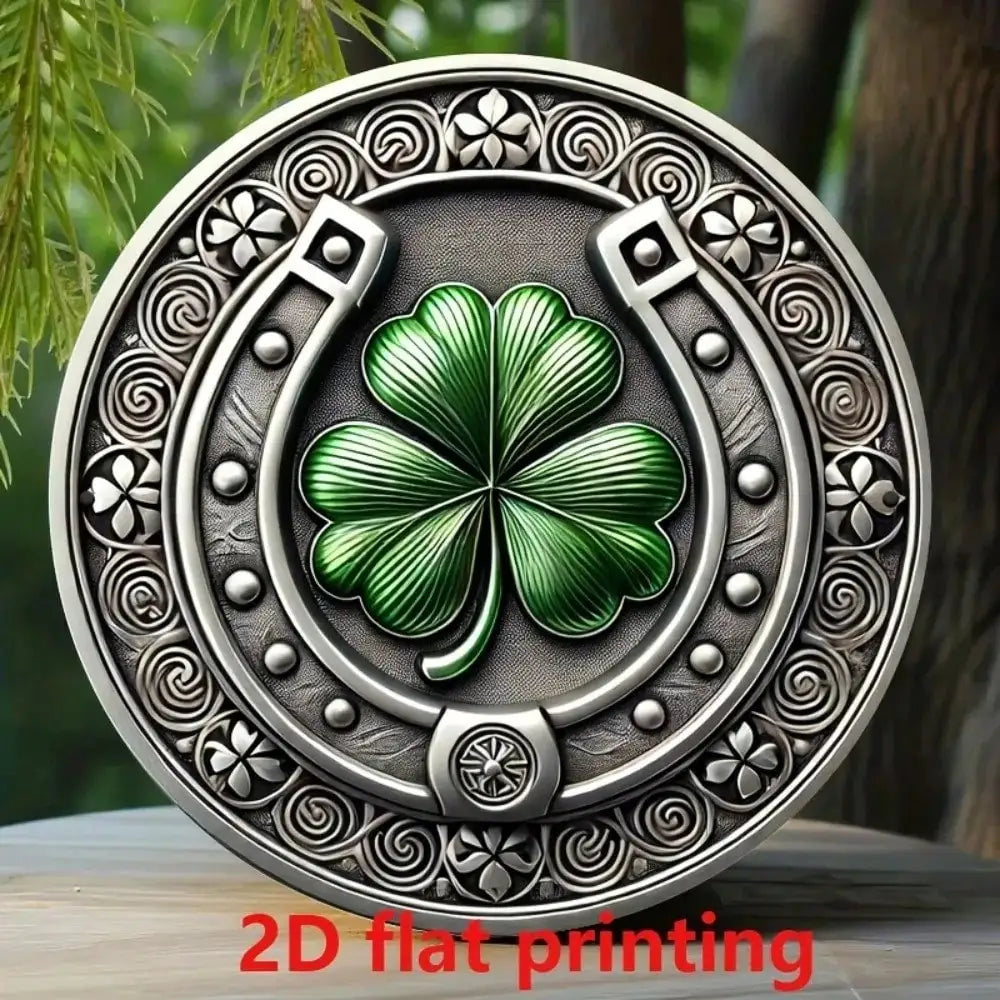 St. Patrick's Day Rustic Horseshoe & Shamrock Iron Wall Art