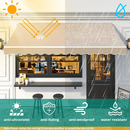 Retractable Awning 13 x 8 ft Sun Shade